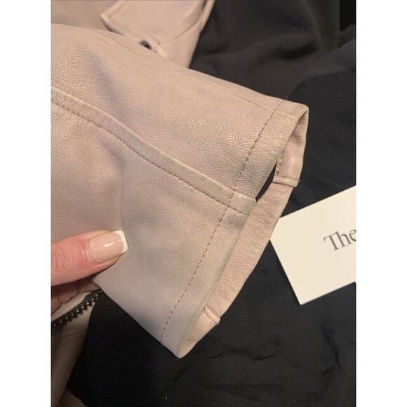 IRO Authentic Solid Beige Lamb Leather Long Sleeve Motorcycle Jacket 34 Xs - Picture 8 of 8